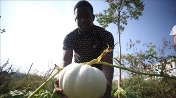 Yurt bahçesinde sebze yetiştiren yabancı öğrenciler toprağa dokunmanın keyfini yaşadı